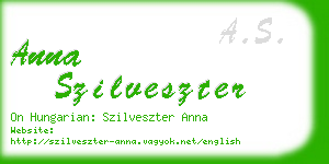 anna szilveszter business card